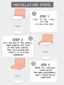 1pc Elastic Low Backrest Bar Stool Cover, Dust And Dirt Proof Protective Low Back Bar Stool Slipcover - Grey - View 5