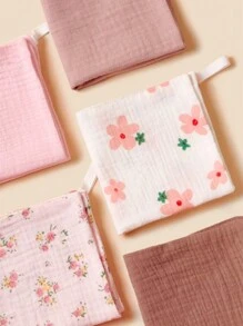 2pcs Baby Random Pattern Wipe Mouth Feeding Handkerchief - Multicolor - View 5