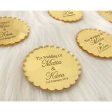 Acrylic Mirror Baby Shower Tags, Baby Shower Favor Tags, Gift Tag,Bridal Shower Favors Tag,Engagement Favors Tag,Birthday Celebration, Eid Decorations, Baptism Favor Tag,Birthday Celebration Tag - Gold - View 4