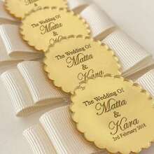 Acrylic Mirror Baby Shower Tags, Baby Shower Favor Tags, Gift Tag,Bridal Shower Favors Tag,Engagement Favors Tag,Birthday Celebration, Eid Decorations, Baptism Favor Tag,Birthday Celebration Tag - Gold - View 2