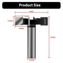 CNC Spoilboard Surfacing Router Bits, 1/2 Inch Shank 2 Inch Cutting Diameter, Slab Flattening Router Bit Planing Bit Wood Milling Cutter Planer Woodworking Tool - Black - View 5