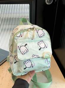 Sanrio Zaino stampato con personaggi dei cartoni animati Hello Kitty, Kuromi, Cinnamoroll, un pezzo, borsa da viaggio casual per donne
