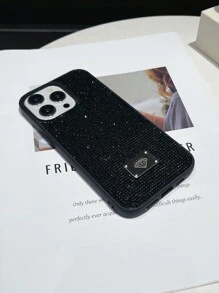亮片 Y2k 奢华水钻边缘保险杠手机壳适用于 15/15Pro Max/15Pro/11/12/13/14Pro Max/12Pro/12Pro Max/13Pro/13Pro Max/14Pro/14Pro Max/XS/XR/14Plus/15Plus，柔软女款防水防震防摔防刮 - 黑色 - 查看 6