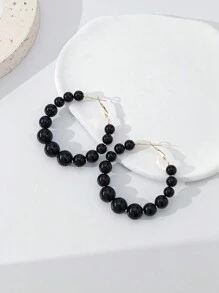 1pc Women's Solid Color Acrylic Beaded Pendant Earrings