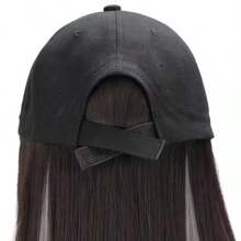 Synthetic Long Black Duck Bill Hat With Attached Wig, Cap Full Set Wig, Lightweight And Wearable All Season - Multicolor - View 5