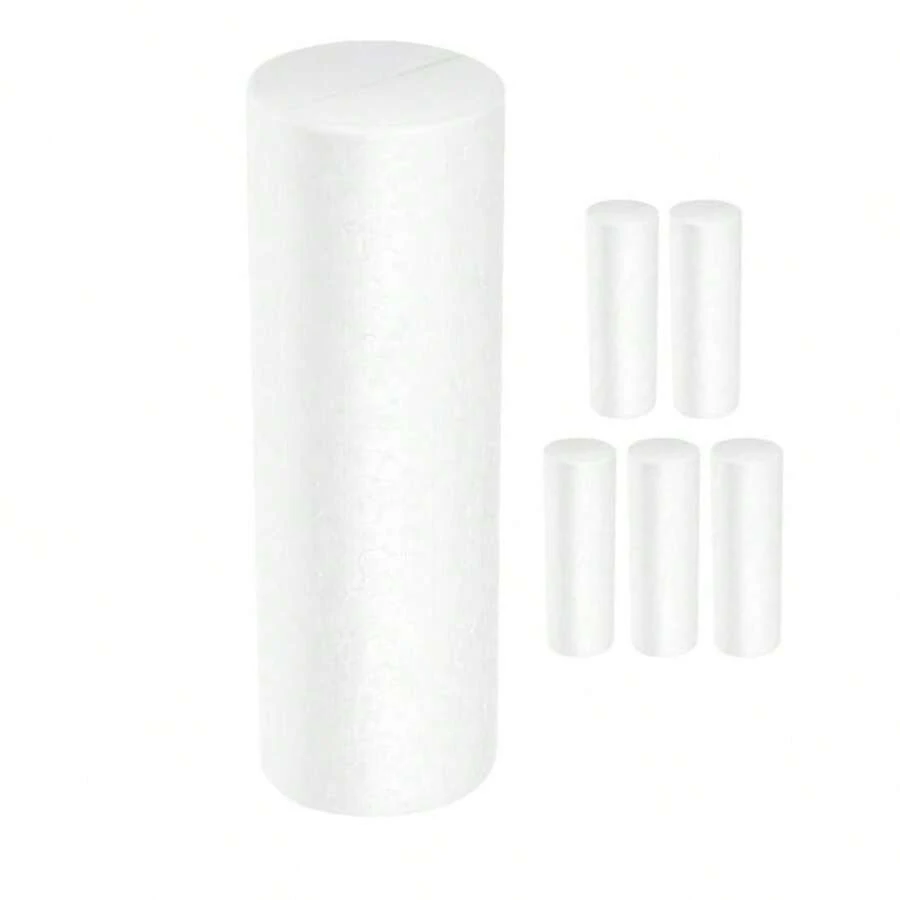 2/4 件 15 厘米聚苯乙烯圆柱体，用于工艺品毡画聚苯乙烯球白色板聚苯乙烯球泡沫球婚礼圣诞装饰柱 DIY 工艺套装