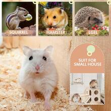 Runup Pack Of 5 Wooden Hamster Toys, Wooden Hamster House, DIY Hamster Paradise Including Multi-Chamber House, Rotating Bridge, Swing, Hamster Hide, Hamster, Chipmunk, Toy Accessories