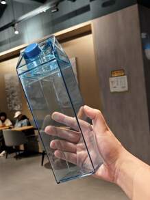 1 pièce, Bouteille d'eau de conception de carton de lait carré transparent, avec 39 couleurs ou motifs différents, 500 ml/750 ml/1 L, réutilisable, convient pour les sports, les sports de plein air, les voyages, l'école, , cuisine et restauration, lavage à la main uniquement - Multicolore - Voir 23
