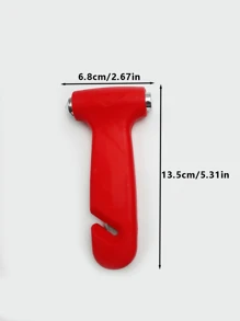 1pc Car Hammer With Seat Belt Cutter For Smashing Car Windows, Windshields, Emergency Escape Tools, Camping Supplies - Red - View 8