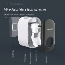 1pc Toothpaste Dispenser, Wall Mounted Automatic Toothpaste Squeezer Suitable For Children And Adults, Wall-Mounted Toothpaste Squeezer Without Drilling, Bathroom Accessories Without Electricity - Excellent Gift For Mothers - White - View 4