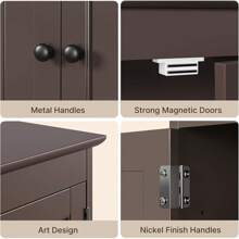 Bathroom Wall Cabinet With Towels Bar, Wall Mounted Medicine Cabinet With 2 Door And Adjustable Shelves, Space Saver Over Toilet Storage Cabinet For Bathroom Laundry Room Kitchen, Espresso, Christmas Gifts - 深灰色 - 查看 3