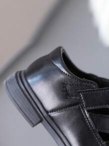 1 双婴儿钩环设计中性幼儿舒适百搭软底防滑包头凉鞋，夏季 - 黑色 - 查看 6