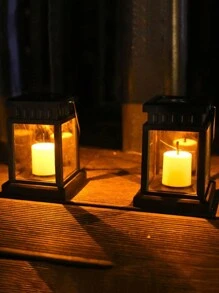 1 Solar Light, Outdoor Garden Decoration, Star Light And Candle Light For Hanging Or Table, Outdoor Solar Light, Patio, Garden, Warm White And Colorful Lights