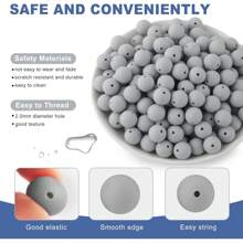 30 peças/20 peças 12mm/15mm Contas de Silicone, Usadas para Fabricação de Chaveiros, Contas Solta de Silicone para Fabricação de Pulseiras e Colares, e Contas de Silicone Circular para Canetas