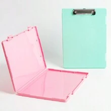 4 pezzi Cartella con scomparti, comprende una cartella con portapenne e una cartella per fogli A4, in plastica resistente, con apertura laterale e frontale, con molletta discreta, adatta per infermieri, insegnanti, avvocati