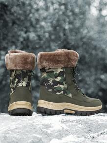 Men's Winter Warm Fleece Snow Boots - Comfortable Fit For Outdoor Activities In Winter - Multicolor - View 3