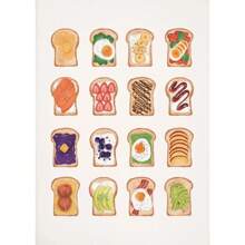 1 件现代厨房美味食物披萨沙丁鱼咖啡下午茶复古海报帆布画墙壁艺术家居装饰无框 - 彩色 - 查看 36