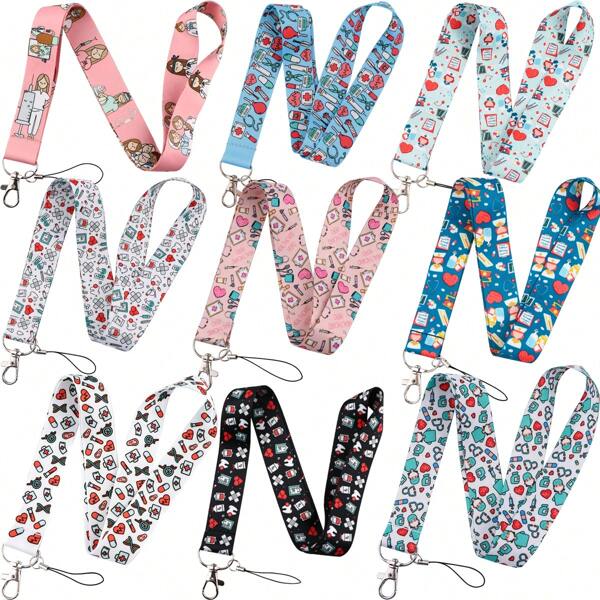 Cartoon Casual Street Nurse, Doctor, Pill Shaped Cute Keychain Decoration Hanging Rope Car Accessories Bag Charm School Goth Y2k Halloween Accessories Teachers Day Christmas Gift Ideas Bag Accessories Lanyards With Id Holder Car Accessories Bag Charms