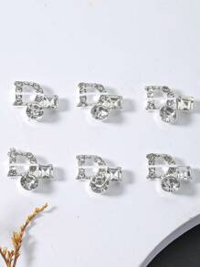 Gold Letter D Nail Charms Full Rhinestone 10pcs 3D Alloy Flash Nail Art Decorations DIY For Girls Nail Gems Nail Supplies For Versatile DIY Accessories Adorn Nails Shoes Clothes Bags More - Multicolor - View 8