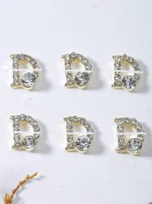 Gold Letter D Nail Charms Full Rhinestone 10pcs 3D Alloy Flash Nail Art Decorations DIY For Girls Nail Gems Nail Supplies For Versatile DIY Accessories Adorn Nails Shoes Clothes Bags More - Multicolor - View 11