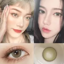 Lentes de contacto verdes LIwu de pequeño diámetro para miopía, lentes de contacto de color natural, 2 piezas, regalo de verano para chicas, maquillaje de ojos, belleza anual