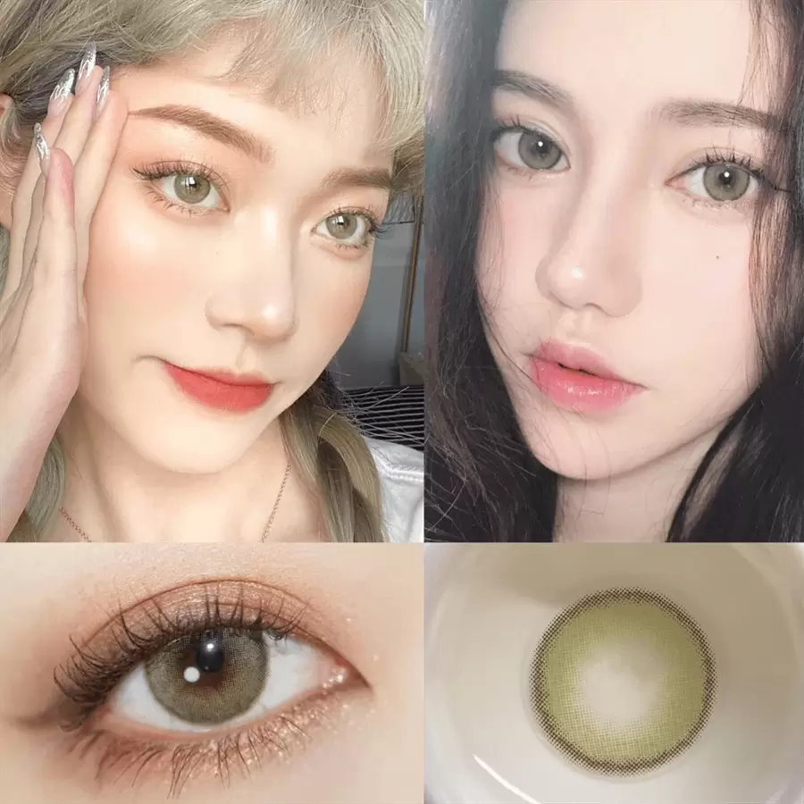 Lentes de contacto verdes LIwu de pequeño diámetro para miopía, lentes de contacto de color natural, 2 piezas, regalo de verano para chicas, maquillaje de ojos, belleza anual