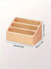 Wooden Desktop Business Card Display Stand, Memo Holder, Storage Box Wooden Office Card Organization Rack, Suitable For Office Desktop Storage, Desktop Display, Stand Mobile Phone, Stand Desk Accessories, Minimalist Style, Office And Home Finishing Design - Multicolor - View 7