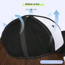 Synthetic Long Black Duck Bill Hat With Attached Wig, Cap Full Set Wig, Lightweight And Wearable All Season - Multicolor - View 6