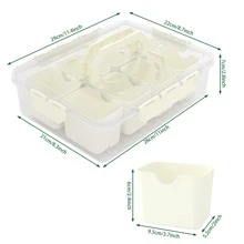 2 Pack Divided Serving Tray With Handle, 8 Compartments Snack Box For Candy, Nuts, Cookies, Fruit, Snacks Platters, Party Favor, Wedding, Home DecorHome Decor, Party Storage, Christmas Storage, New Year Storage - Beige - View 7