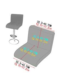 1pc Elastic Low Backrest Bar Stool Cover, Dust And Dirt Proof Protective Low Back Bar Stool Slipcover - Grey - View 6