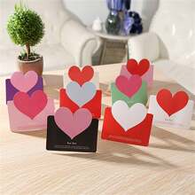 10pcs Random Color Valentine's Day Greeting Cards Set - Holiday & New Year Theme Design, Suitable For Valentine's Day, Party, Wedding Card Seasons Blessings