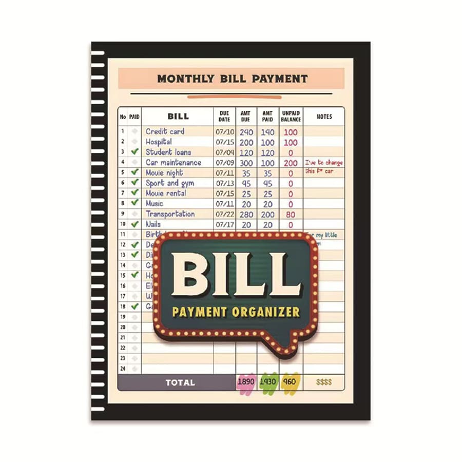 Bill Payment Organizer: A 4-Year Bill Tracker Notebook With 1150 Billing Records, Great Gift For Families & Debt Crushers Back To School