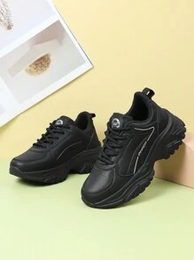 Women's Lace-Up Outdoor Casual Sneakers, Waterproof Non-Slip Running Shoes, Suitable For Spring, Autumn And All Seasons - 282黑色 - 查看 6