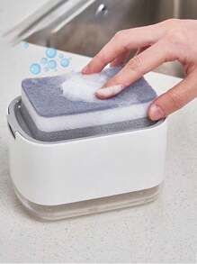 Cleaning Cloth Isolation Device, Dishwashing Liquid Dispenser, Dishwashing Liquid Box, Soap Dispenser, Sponge Dispenser (Includes 1 Sponge), Suitable For Kitchen Cleaning, Pot Scrubbing, Dishwashing - Multicolor - View 2