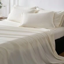 Juego de edredón a cuadros de color liso de 5/7 piezas: microfibra suave, liviano, para todas las estaciones, para cama individual, matrimonial, queen o king en una bolsa, juego de edredón con tela transpirable y fácil cuidado - Blanco - Ver 11