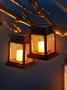 1 Solar Light, Outdoor Garden Decoration, Star Light And Candle Light For Hanging Or Table, Outdoor Solar Light, Patio, Garden, Warm White And Colorful Lights