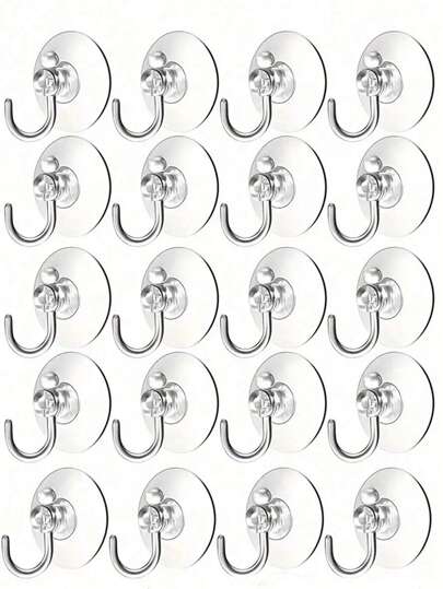 10 Pieces(3cm/1.18inch) Clear Plastic Suction Cup Hooks - Securely Fastened, Waterproof And Durable - Suitable For Windows, Glass, Shower, Bathroom And Kitchen Walls - Perfect For Daily Use, Festivals, Parties And Carnival Decorations
