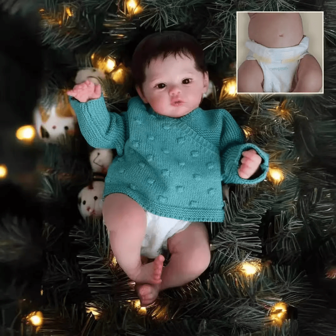 18 Inch Realistic Vinyl Meadow Handmade Reborn Doll, Full Silicone Lifelike Doll With Rooted Hair, Collectible Companion Toy, Birthday Christmas Gift, Comes With Random Style Bottle, Pacifier, Diaper
