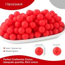 30 peças/20 peças 12mm/15mm Contas de Silicone, Usadas para Fabricação de Chaveiros, Contas Solta de Silicone para Fabricação de Pulseiras e Colares, e Contas de Silicone Circular para Canetas