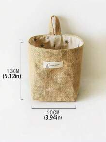 1pc Linen Storage Hanging Bag, Wall Mounted Door Back Organizer Pouch For Bathroom, Desktop, Clutter,Basket,Gift Basket,Basket For Gifts,Wall Basket,Mini Velvet Basket,Storage And Organizer Bins,Makeup Basket,Living Room,Room Basket,Rope Plant Hangers, Wood Rattan Geometric Baskets, NaturalMix Metal Frame Accents For Coastal Garden Decor