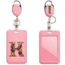 Cartoon Letter Card Sleeve ID Card Bus And Subway Access Work Permit Card Sleeve Staff Employee Pass Keychain With Retractable Rope For Work Id Card Dual-Sided Work Badge Holder - Pink - View 26