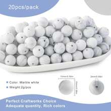 30 peças/20 peças 12mm/15mm Contas de Silicone, Usadas para Fabricação de Chaveiros, Contas Solta de Silicone para Fabricação de Pulseiras e Colares, e Contas de Silicone Circular para Canetas