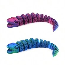 Large Size Realistic Articulated Snake Model, 3D Printed Jointed Snake Toy With Movable Jaw, Unique Posable Novelty Prop - Multicolor - View 2