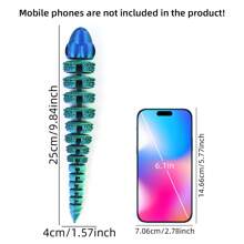 Large Size Realistic Articulated Snake Model, 3D Printed Jointed Snake Toy With Movable Jaw, Unique Posable Novelty Prop - Multicolor - View 3