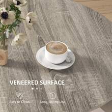 HOMCOM Folding Dining Table, Space-Saving Drop Leaf Table For Small Space, Kitchen, Dining Room, White - Grey - View 6