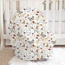 1pc Farmhouse Style Printed Multipurpose Baby Car Seat Cover, Stroller Cover, Nursing Cover, Basket Cover