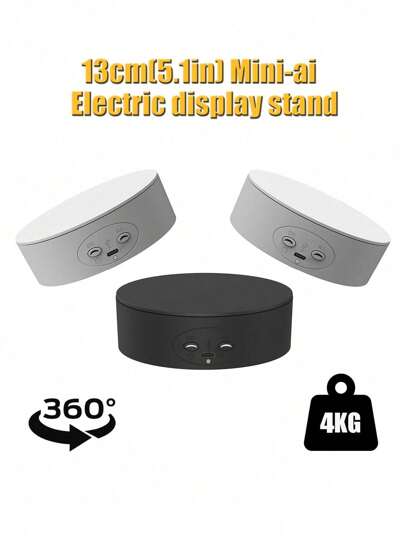 5,1 tum/13 cm elektrisk skivspelare för 360 graders panoramafotografering, belastning 8,8 lb/4 kg, 360 graders justerbar hastighet Roterande bas för fotografering, smycken, 3D-modeller, klocka, batteri/USB-strömförsörjning, motoriserad skivspelare
