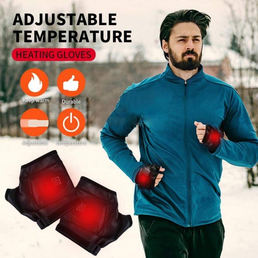 Găng tay lót sưởi ấm có thể sạc lại, Găng tay giữ ấm tay Unisex thích hợp cho các hoạt động ngoài trời vào mùa đông như đi xe máy, trượt tuyết, cắm trại, câu cá và săn bắn, giữ ấm tay trong thời tiết lạnh - màu đen - Xem 1