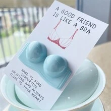 10/5/1pc Inspiring Encouragement Card: Good Friends Are Like Bras - Perfect For New Year's, Carnival, Thanksgiving, Graduation, Christmas, Halloween, And Any Occasion - Resin Hug Card - Hot Pink - View 21
