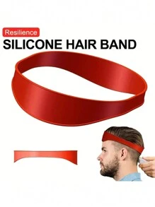 1 pièce/2 pièces Guide de coupe de cheveux en silicone, outil de coiffure, set de coupe de cheveux DIY pour homme, modèle de ligne de nuque en silicone pliable, doux et facile à utiliser, convient pour la maison et les voyages, rouge, couleurs mélangées